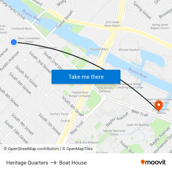 Heritage Quarters to Boat House map