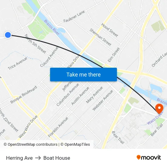 Herring Ave to Boat House map