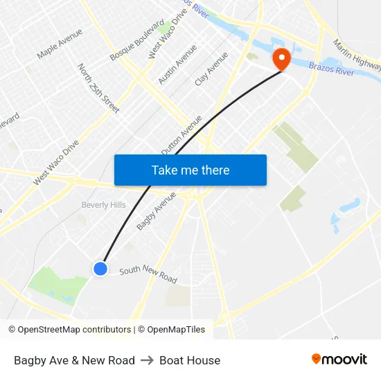 Bagby Ave & New Road to Boat House map