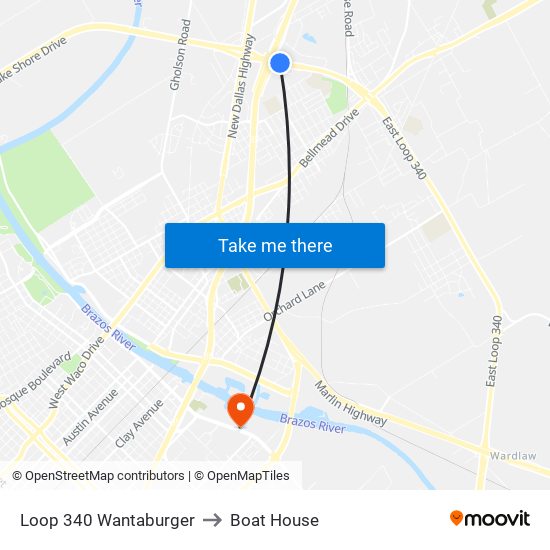 Loop 340 Wantaburger to Boat House map