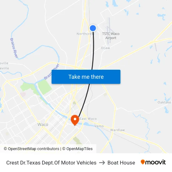 Crest Dr.Texas Dept.Of Motor Vehicles to Boat House map