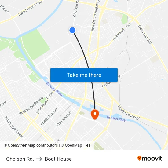 Gholson Rd. to Boat House map