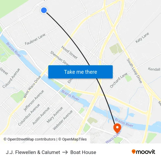 J.J. Flewellen & Calumet to Boat House map