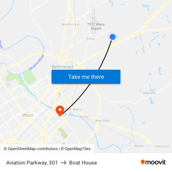 Aviation Parkway, 301 to Boat House map