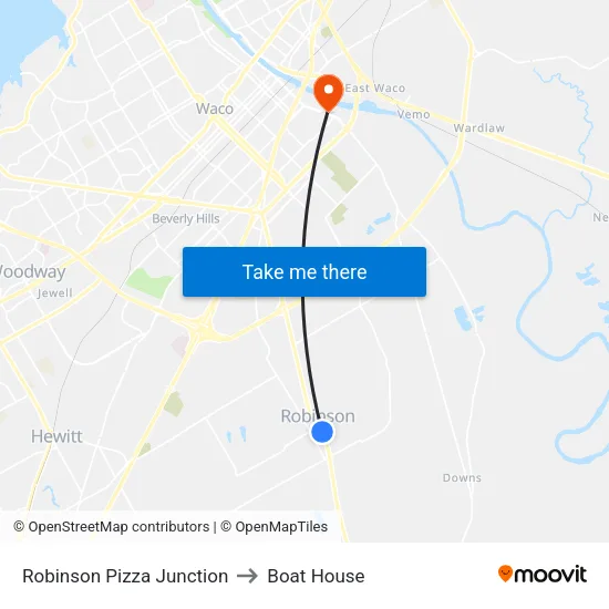 Robinson Pizza Junction to Boat House map
