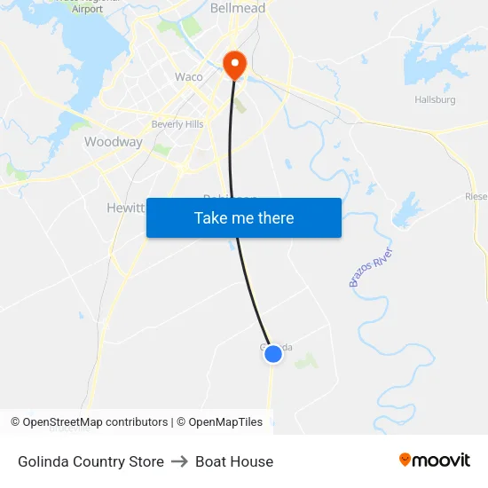 Golinda Country Store to Boat House map