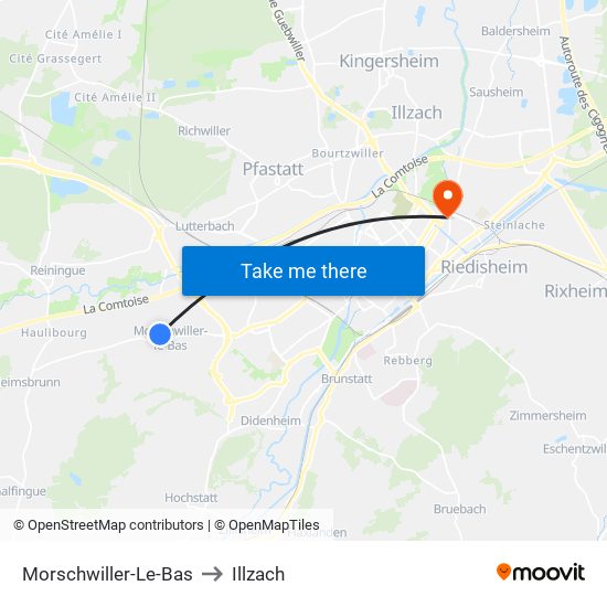 Morschwiller-Le-Bas to Illzach map