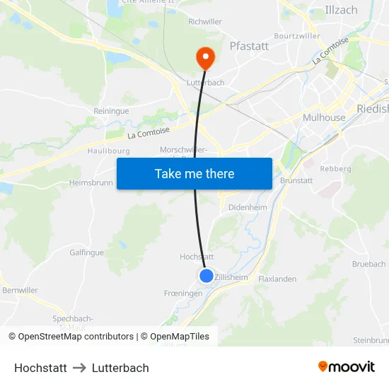 Hochstatt to Lutterbach map