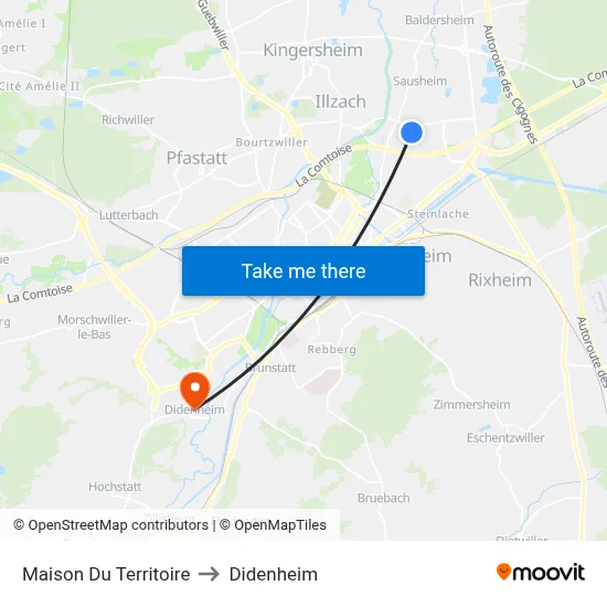Maison Du Territoire to Didenheim map
