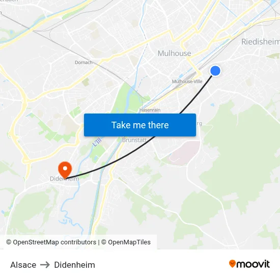 Alsace to Didenheim map