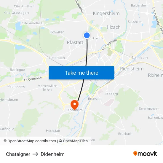 Chataigner to Didenheim map