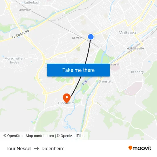 Tour Nessel to Didenheim map