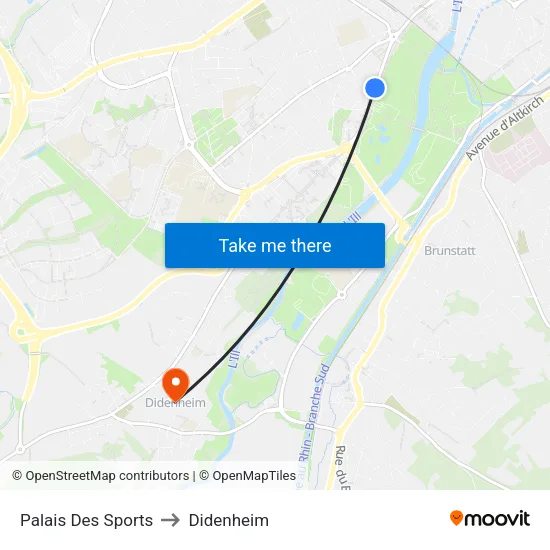 Palais Des Sports to Didenheim map