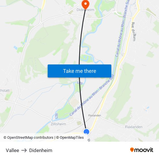 Vallee to Didenheim map