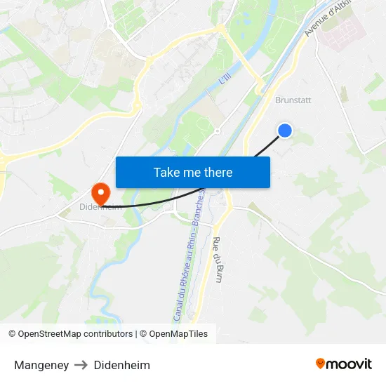 Mangeney to Didenheim map