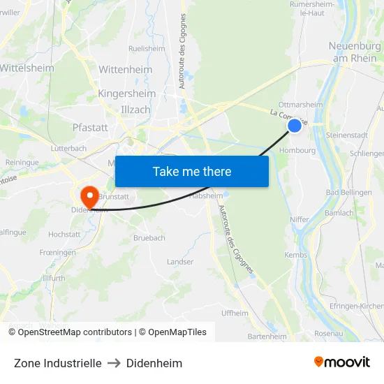 Zone Industrielle to Didenheim map