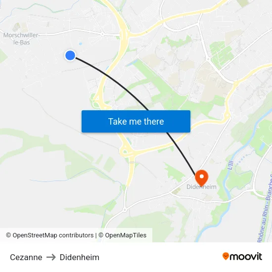 Cezanne to Didenheim map