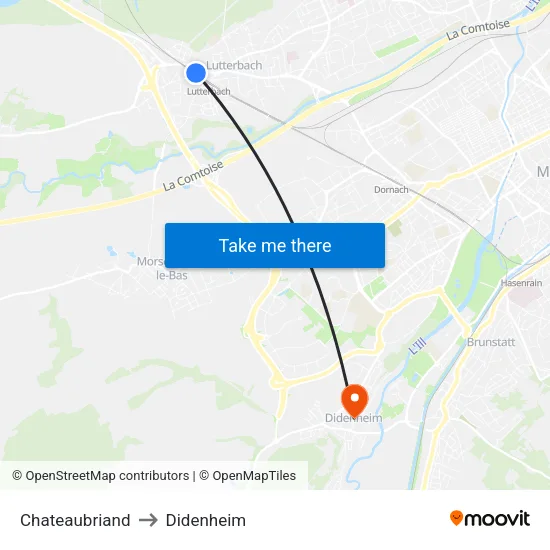 Chateaubriand to Didenheim map