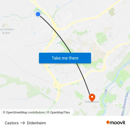 Castors to Didenheim map