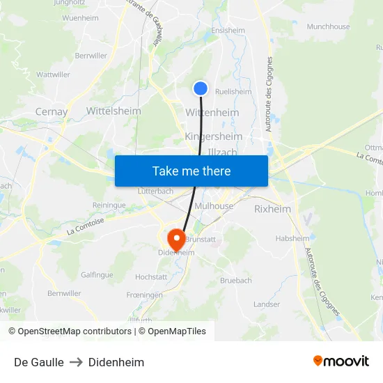 De Gaulle to Didenheim map