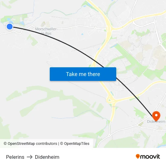 Pelerins to Didenheim map
