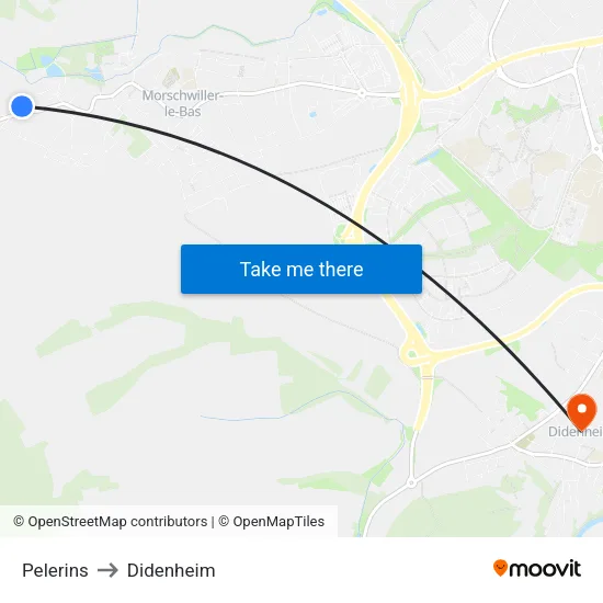 Pelerins to Didenheim map