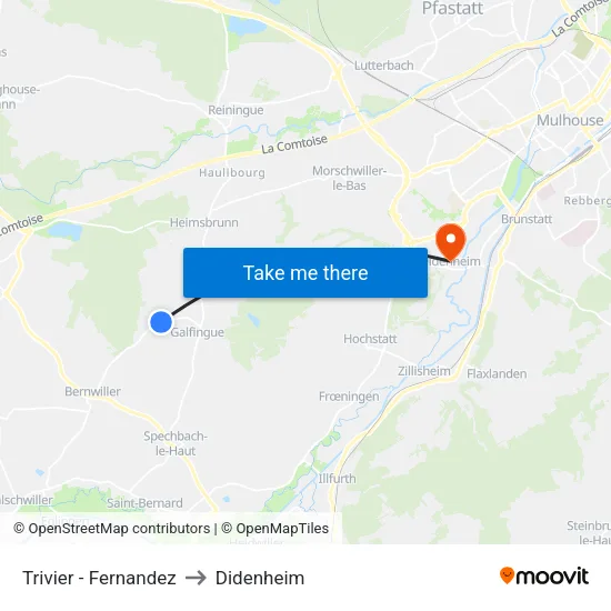 Trivier - Fernandez to Didenheim map
