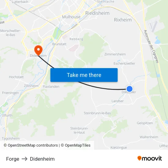 Forge to Didenheim map
