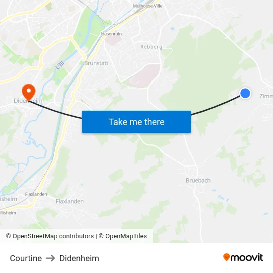 Courtine to Didenheim map