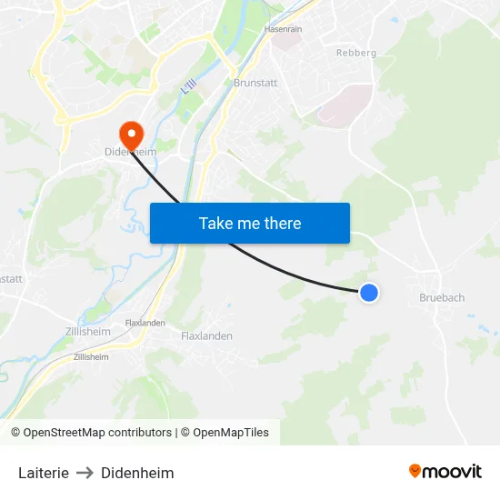 Laiterie to Didenheim map