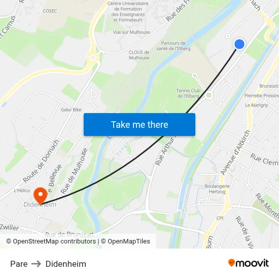 Pare to Didenheim map