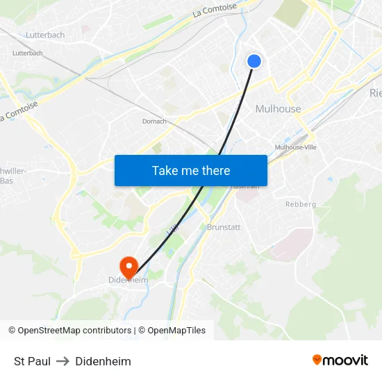 St Paul to Didenheim map