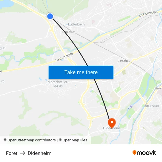 Foret to Didenheim map