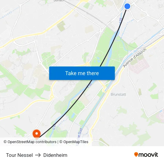 Tour Nessel to Didenheim map