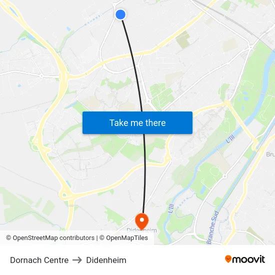 Dornach Centre to Didenheim map