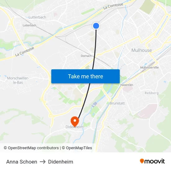 Anna Schoen to Didenheim map