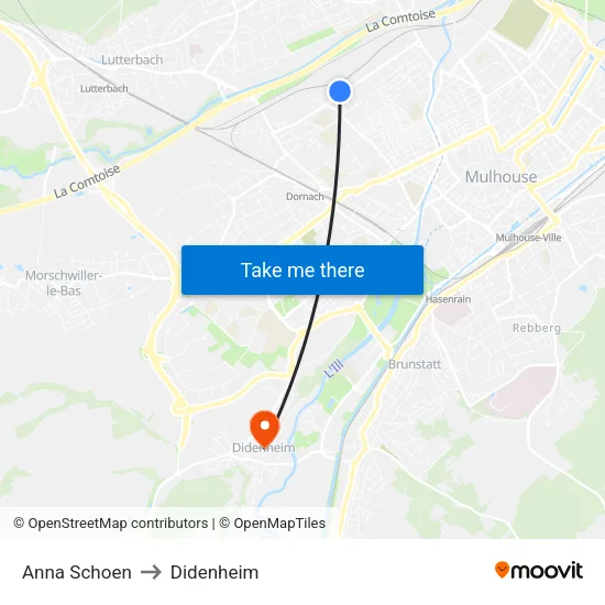 Anna Schoen to Didenheim map