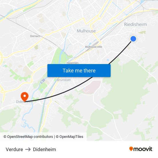 Verdure to Didenheim map