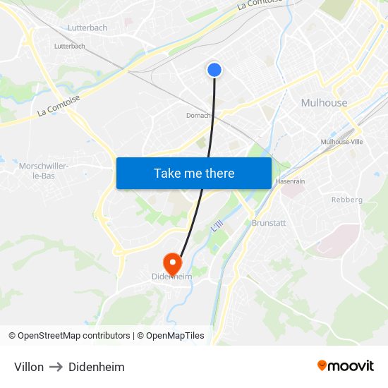 Villon to Didenheim map