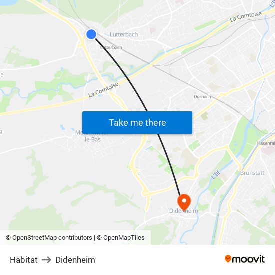 Habitat to Didenheim map