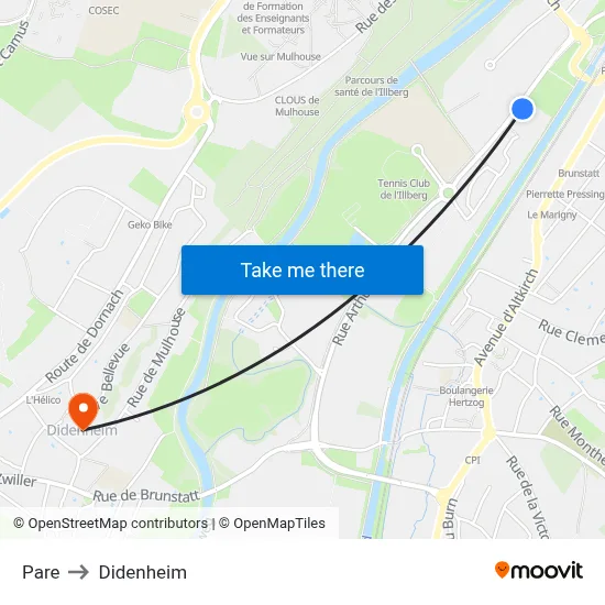 Pare to Didenheim map