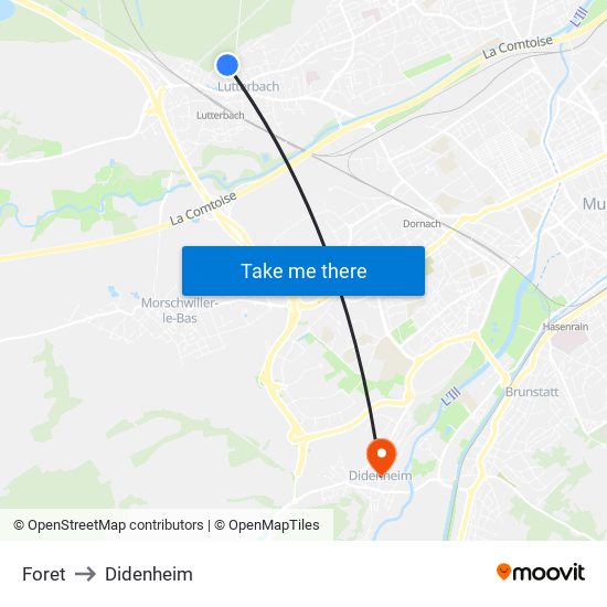 Foret to Didenheim map
