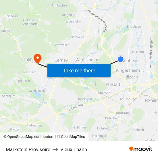 Markstein Provisoire to Vieux Thann map