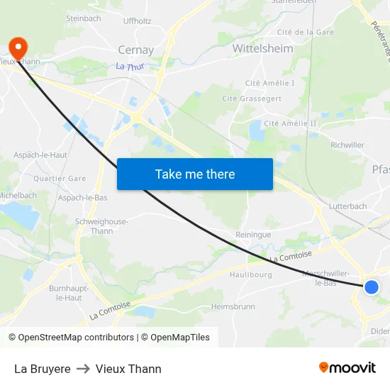 La Bruyere to Vieux Thann map