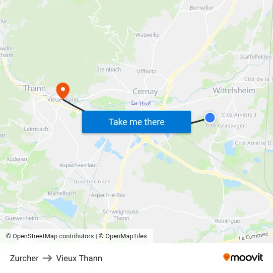 Zurcher to Vieux Thann map