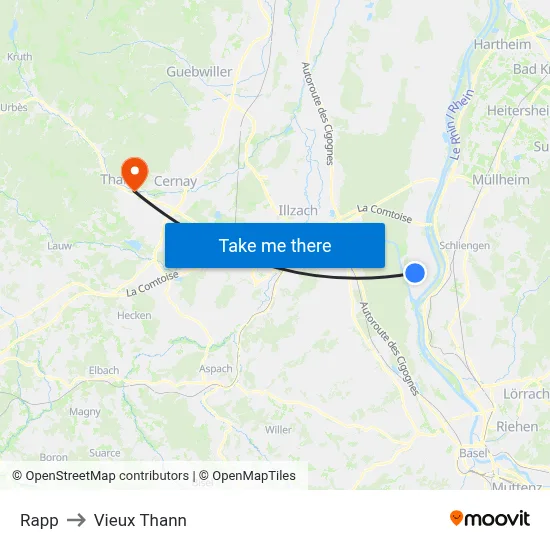 Rapp to Vieux Thann map
