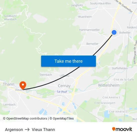 Argenson to Vieux Thann map