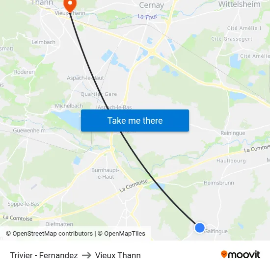 Trivier - Fernandez to Vieux Thann map