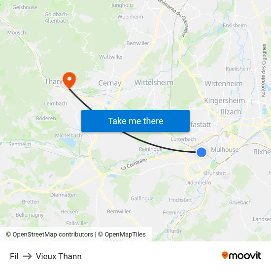 Fil to Vieux Thann map