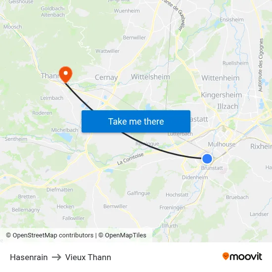 Hasenrain to Vieux Thann map
